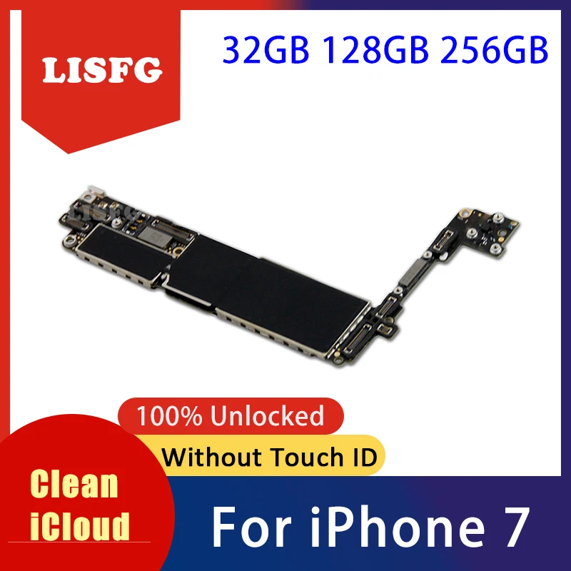 Заводская разблокированная материнская плата для iPhone 7 с системой IOS 32 Гб 128 ГБ 256 ГБ для iPhone 7, материнская плата без Touch ID