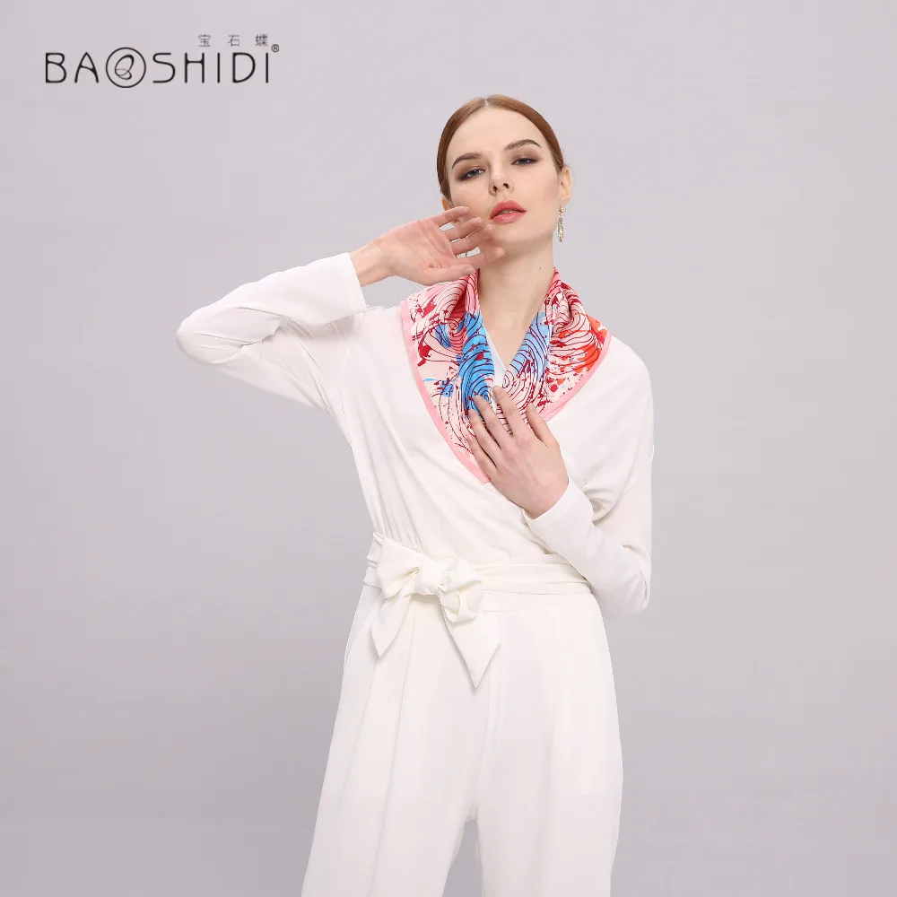 100% шелковый квадратный шарф женские модные мини шарфы для элегантной леди ручная