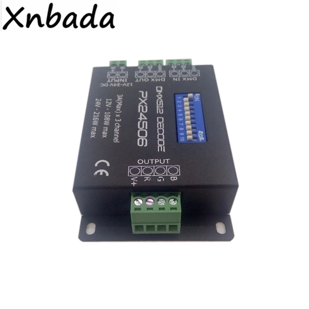 DMX512 PX24506 Decoder Driver Led Controller Amplifier For RGB Strip Light DC12/24V | Освещение