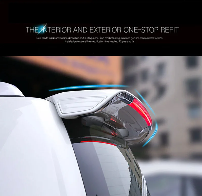 Автомобильные аксессуары АБС пластик Неокрашенный задний спойлер на крышу со