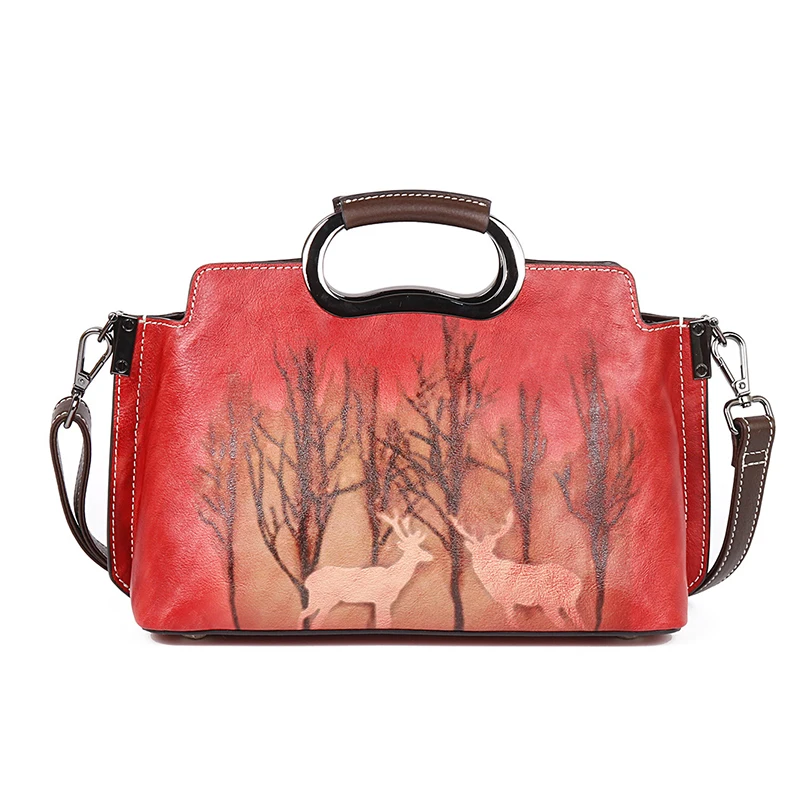 Женские сумки слинги через плечо винтажная дамская сумочка с рисунком оленя тоут