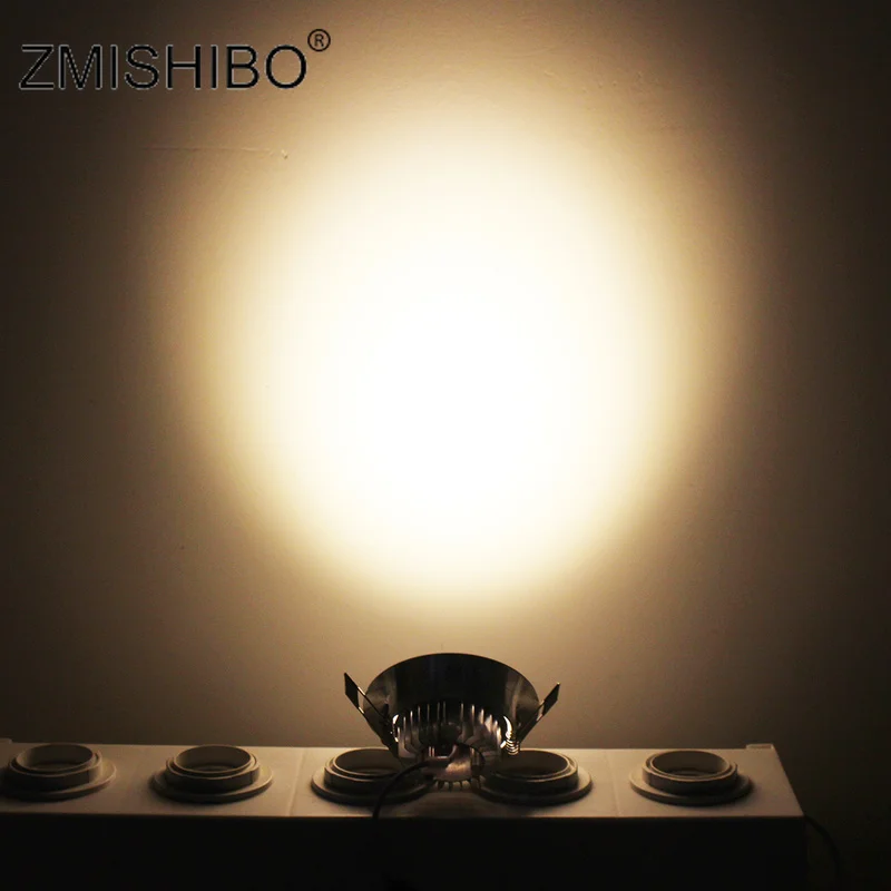 ZMISHIBO-luces LED empotradas para sala de estar, lámpara de 50-55mm, agujero cortado, 3W, 110V-240V, blanco, plata, negro, 3000K, 6000K, CE