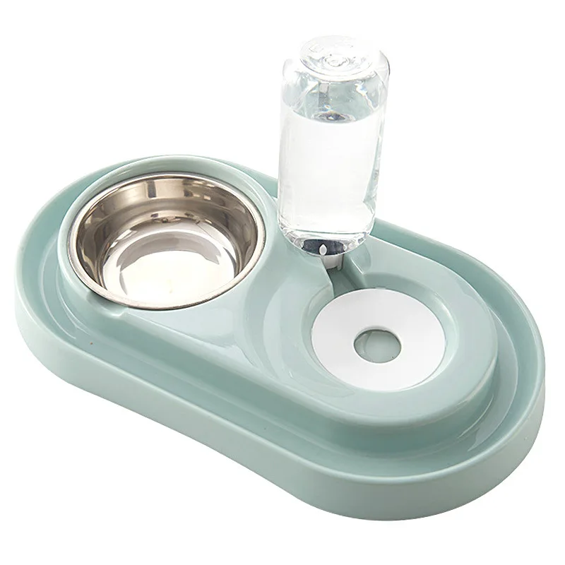 Double Bowls For Dogs Cats Food Environmentally Friendly Splash Proof Automatic Drinking Small Feeding Feeders | Дом и сад