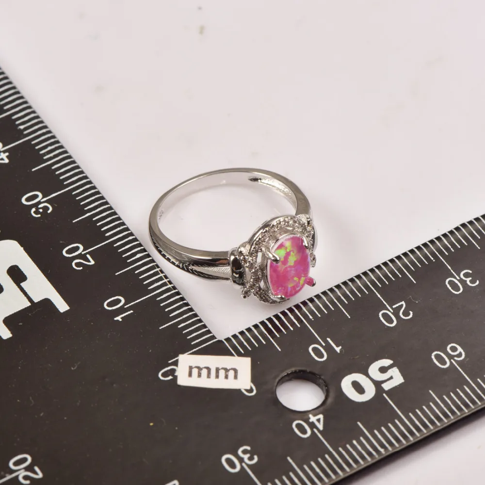 Женское изысканное кольцо с розовым огненным опалом женское серебряное