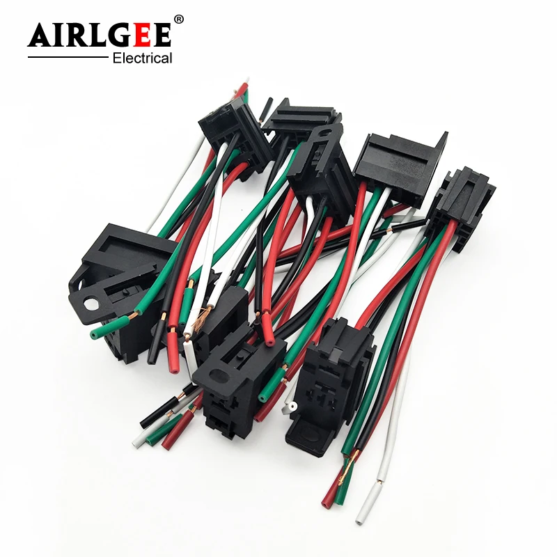 10 шт DC12V/24 V 4-контакт 4 провода реле гнездо жгут Держатель Разъем для автомобиля грузовик