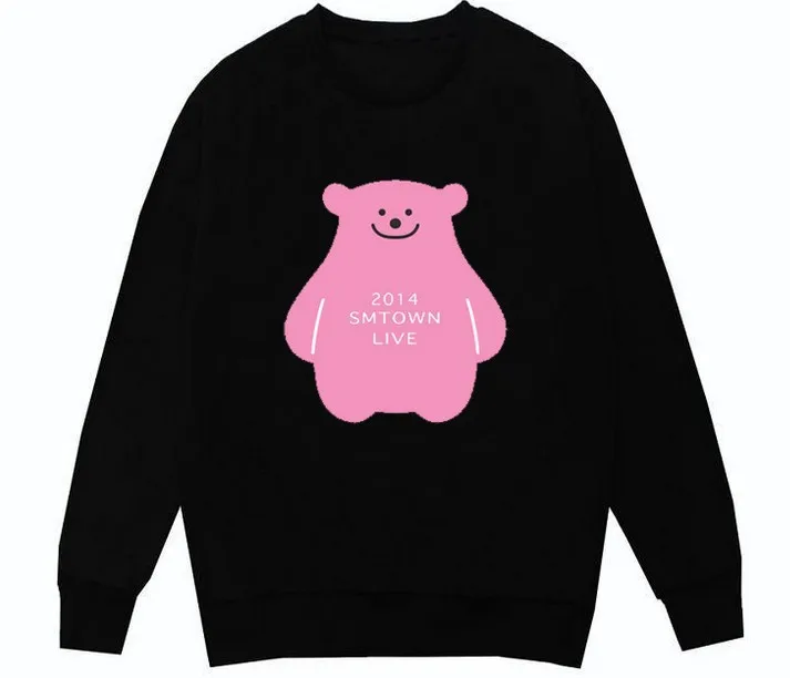 Kpop EXO/толстовки с капюшоном для девочек розовым медведем бархатные толстовки