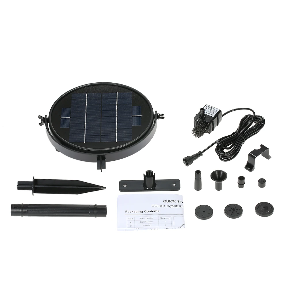 Бесщеточный комплект водяного насоса на солнечной батарее 9 В 3 Вт 2 солнечная