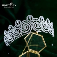 himstory european classic noble cubic zircon tiaras crown wedding bridal hairband gorgeous royal headpiece hair jewelry accesso