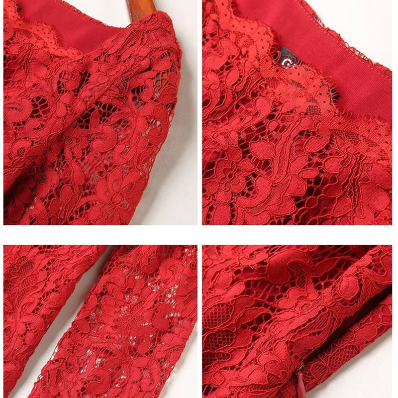 Новинка 2018 весеннее женское платье модное кружевное с семью рукавами тонкое