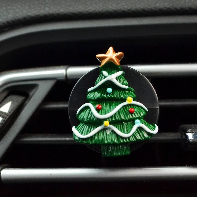 Christmas tree 3 Автомобильный освежитель воздуха с Санта-Клаусом, автомобильный освежитель воздуха на выходе, зажим для духов, Рождественская елка, костыль, автомобильный Стайлинг, авто декоративный орнамент, аксессуары - Название цвета: Christmas tree 3