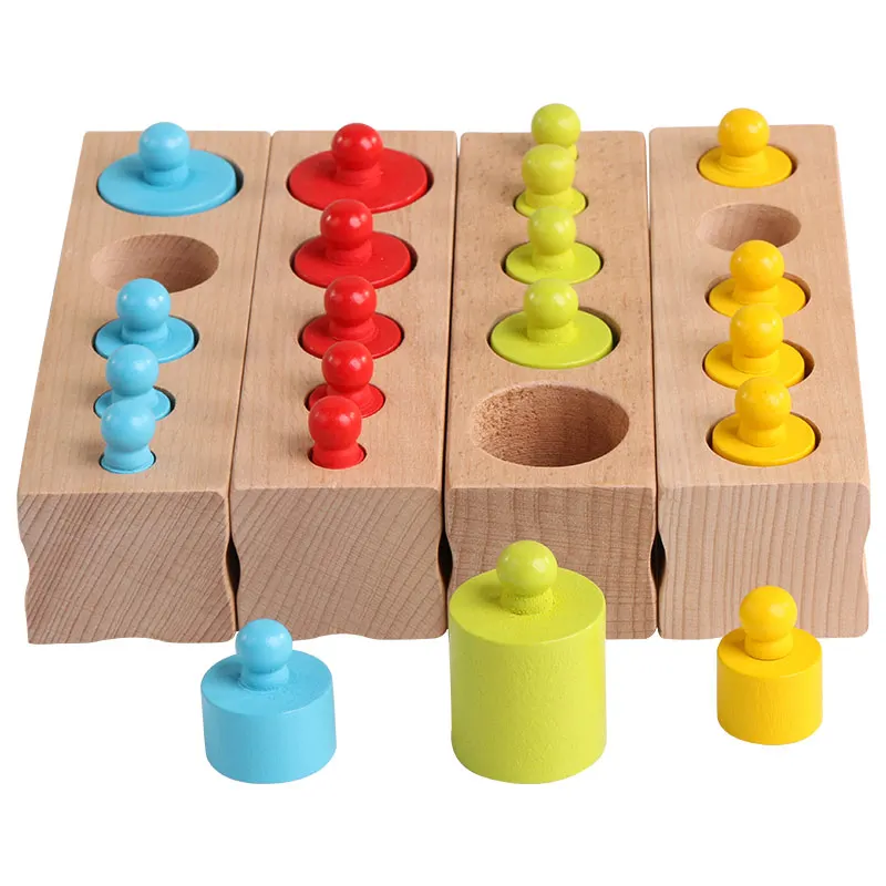 colour Logwood Wooden toys Montessori Educational Cylinder Socket Blocks Toy Baby Development Practice and Senses - Цвет: colour