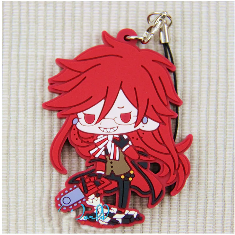 1 шт. Ограниченная серия аниме брелок для ключей Black Butler 2 Grell Sutcliff Red Death брелок для телефона Strape Colgante Косплей использование брелок для сбора ключей