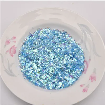 light blue Нерегулярные изоляционная бумага Блестки для ногтей белый розовый красочный Цвета Палетка с блеском Блестки для нейл Арта(искусство украшения ногтей) для 3D украшение для ногтей 10g - Цвет: light blue