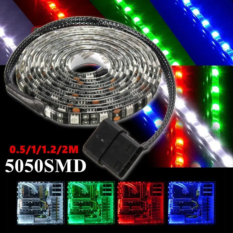 Водонепроницаемая гибкая светодиодная лента 5050 SMD 50/100/120/200 см 12 В постоянного