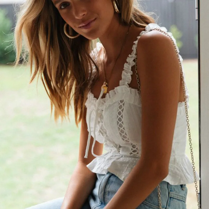 Красивый короткий топ бюстгальтер без косточек Boho Шикарный белый кружевной