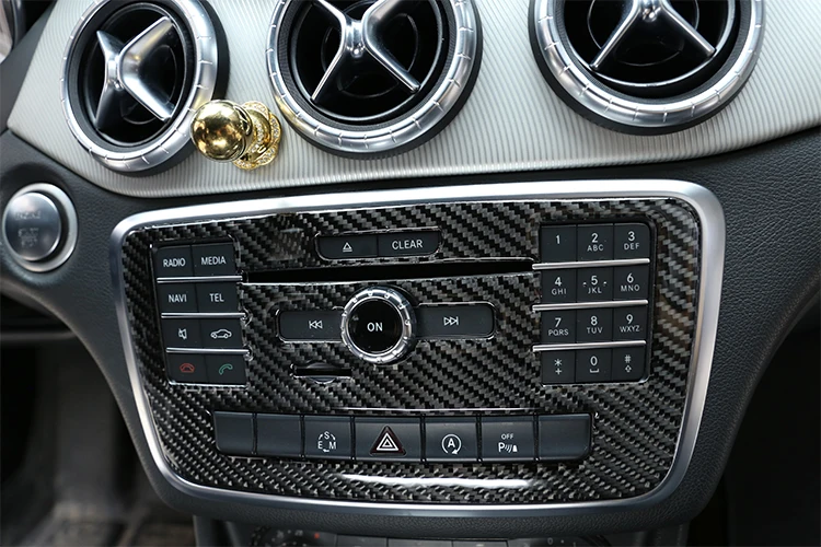Для Mercedes Benz GLA CLA класс W176 C117 X156-18 аксессуары Автомобильная центральная консоль CD Украшение Наклейка Настоящее углеродное волокно