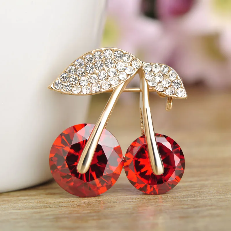 Корейский стиль пота Blingbling вишня высококачественные Броши свитер корсаж