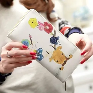 New Korean Edition Lovely Fashion Ladies Wallet Female Long Zipper Original Cartoons Graffiti Large Coin Card Clutch Bag | Багаж и сумки