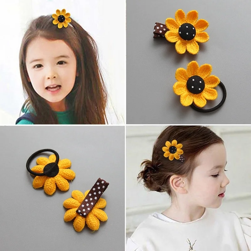 

Little Girl Sunflower Hair Clip Hair Rope Children's Headwear Hair Accessories