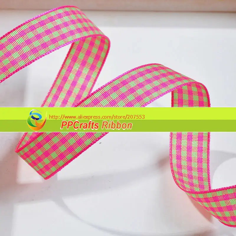 Оптовая продажа 3/8 '(10 мм) лента в клетку Kids100yds/рулон подбирать из 76 цветов|ribbon
