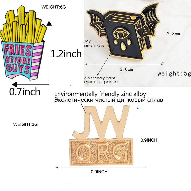 Коллекция булавок! JW.ORG надпись Fries Before Guys Cuterus книга на Хэллоуин летучая мышь глаз