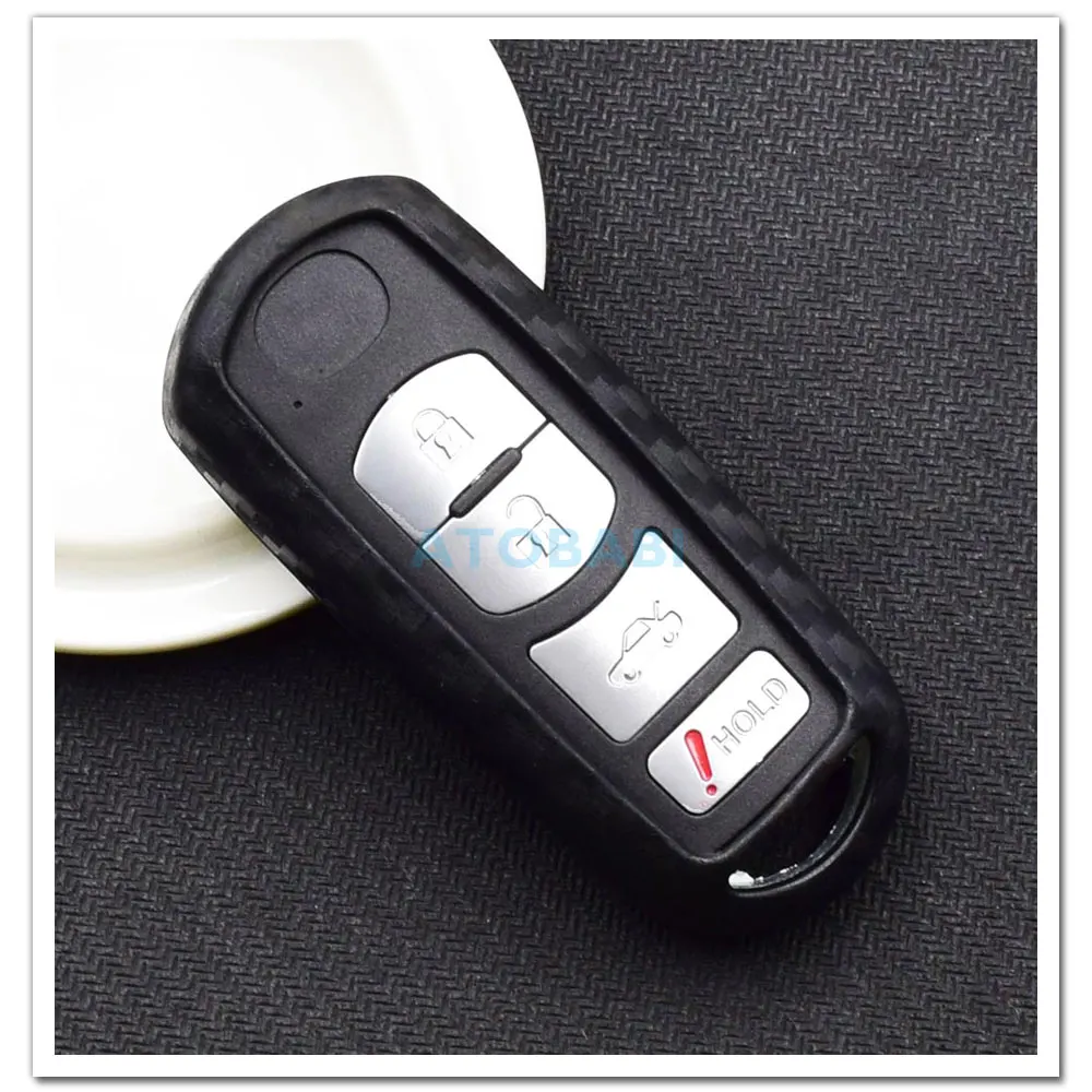 Keyless автомобиль Smart Key случае углеродного волокна узор удаленной оболочки Обложка для Mazda 6 CX5 CX7 CX-3 CX-5 CX-7 CX-9 2 3 4 кнопки ключ сумка