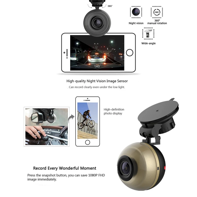 Универсальный мини WiFi Автомобильный HD DVR видеорегистратор камера монитор g