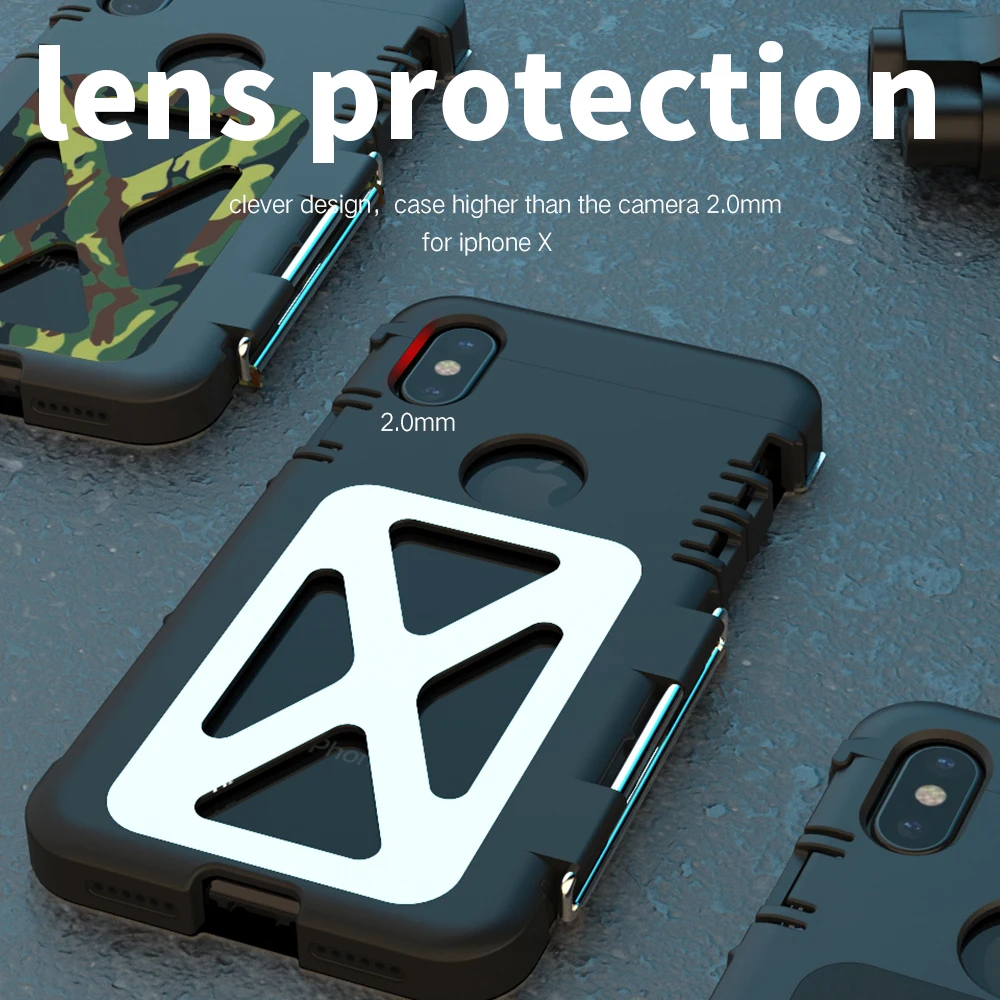 Металлический противоударный чехол R-Just для APPLE iPhone X Armor King задняя крышка R-JUST