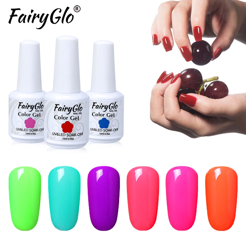 FairyGlo 15 мл Macaron гель для ногтей чистый цвет УФ светодиодный Гель лак долговечный