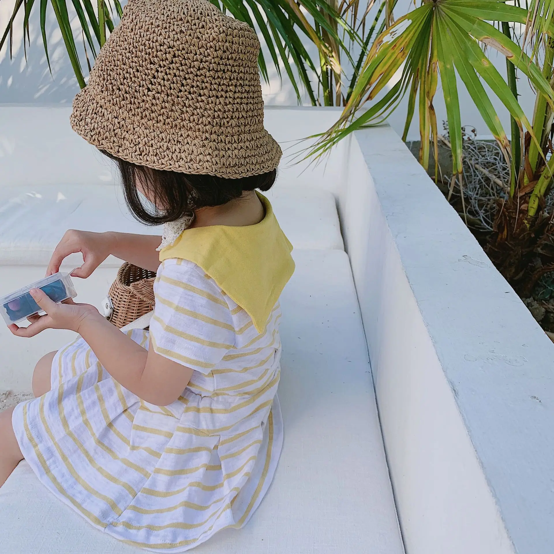 2019 г. летний модный набор одежды в полоску с матросским воротником для маленьких