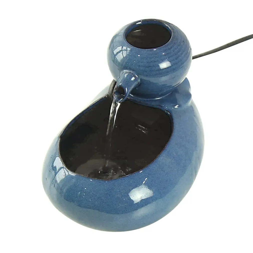 Blue US Plug Кошка диспенсер для воды Автоматическая циркуляция Керамика фонтан для домашних животных кошка домашние питьевой фонтан воды, прямые поставки - Цвет: Blue US Plug