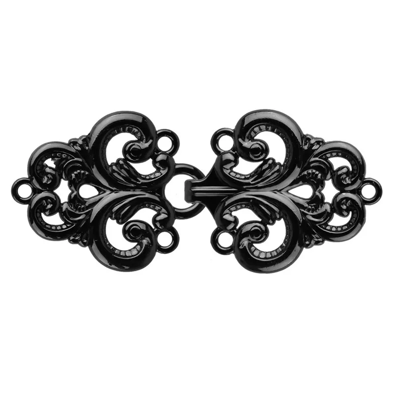 Gun-Black 5 пар одежды застежка застежки Swirl накидка с цветочным узором или плащ Застежка застежки Пришивные Крючки и глаза кардиган Клип Винтаж vogue - Окраска металла: Gun-Black