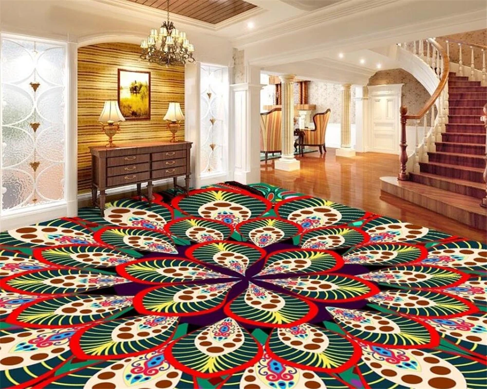 

Beibehang Modern home self-adhesive 3d flooring decorative painting rich flower 3d floor bathroom bedroom 3d flooring