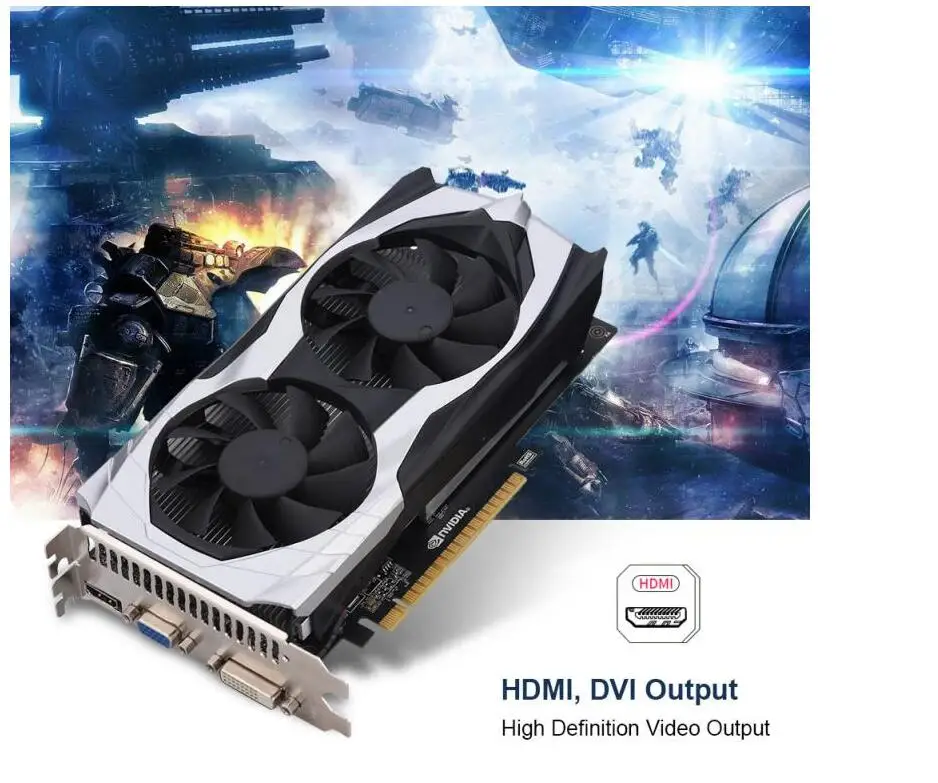 PCWINMAX оригинальная GTX1050 2G DDR5 128 бит PCI-E игровая карта мультимедийная видеокарта с VGA HDMI DVI портом. Для NVIDIA GeForce