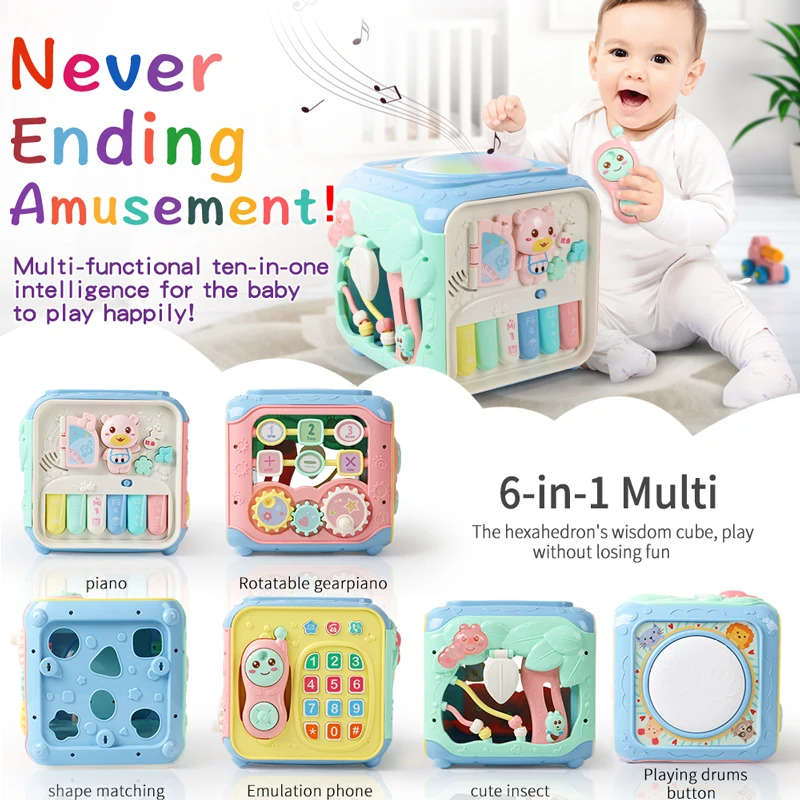 Sounds Lighting Toddler Musical Activity Cube Play Center baby toys 0-12-24 months Educational | Игрушки и хобби