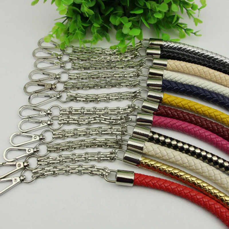 DIY 50 см металлическая Серебряная цепочка сменные ремешки для сумок 18 цветов из искусственной кожи ручки