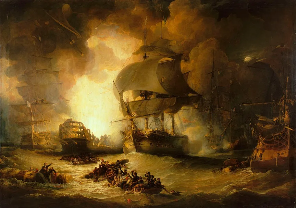 

wholesale painting #Horatio Nelson 1st Viscount Nelson The Battle of the Nile Aboukir Bay print oil painting -Free shipping cost