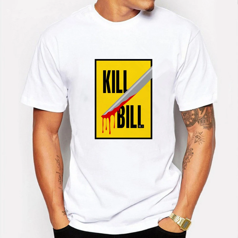 Kill Bill movie poster T-shirt male fashion cotton O collar summer casual hip-hop short-sleeved increase | Мужская одежда