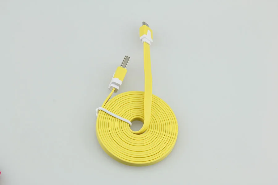 Сотовый телефон 2 м 3FT разноцветный плоский кабель V8 Micro usb для передачи данных из