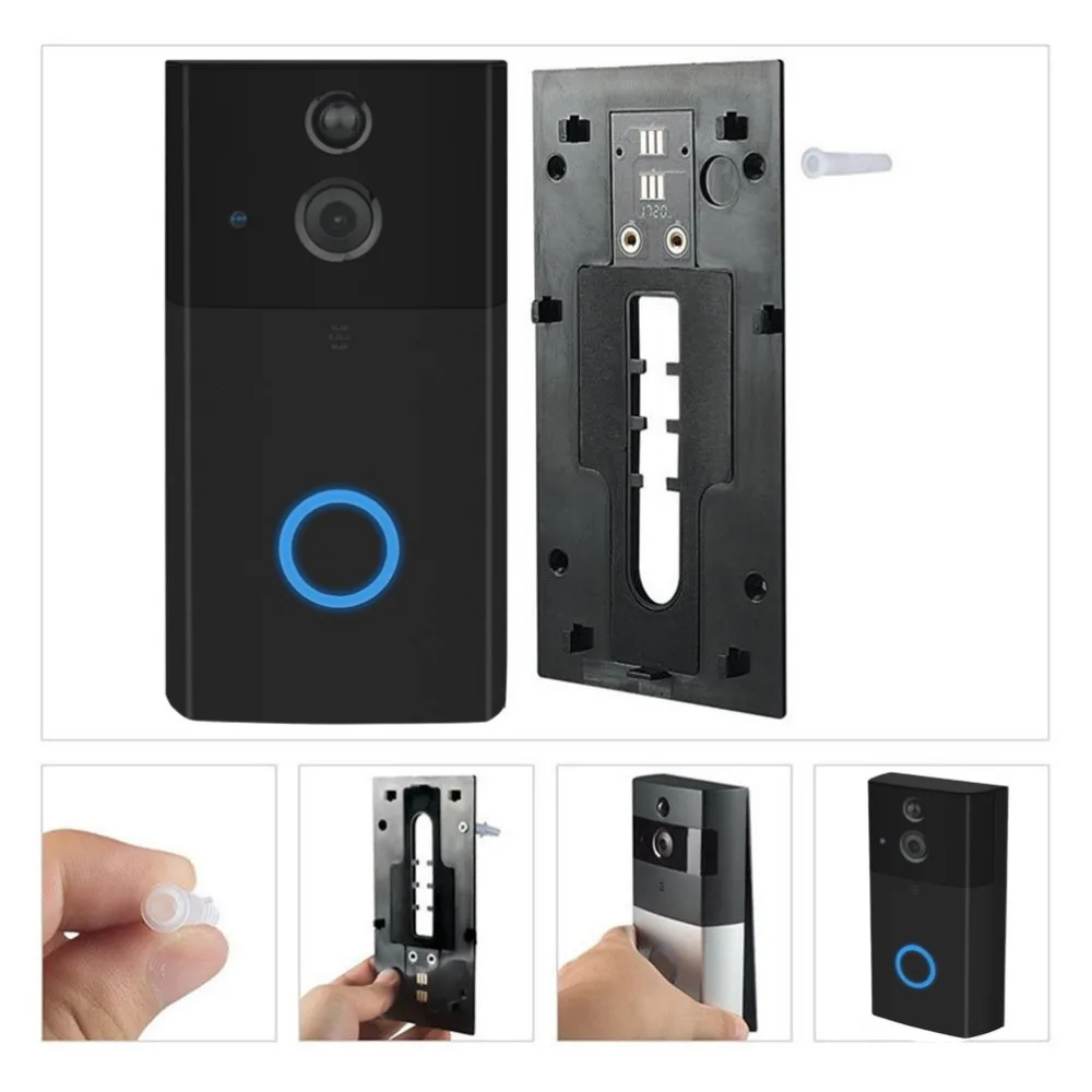 Видео дверной звонок камера WiFi двухсторонний аудио ИК датчик движения