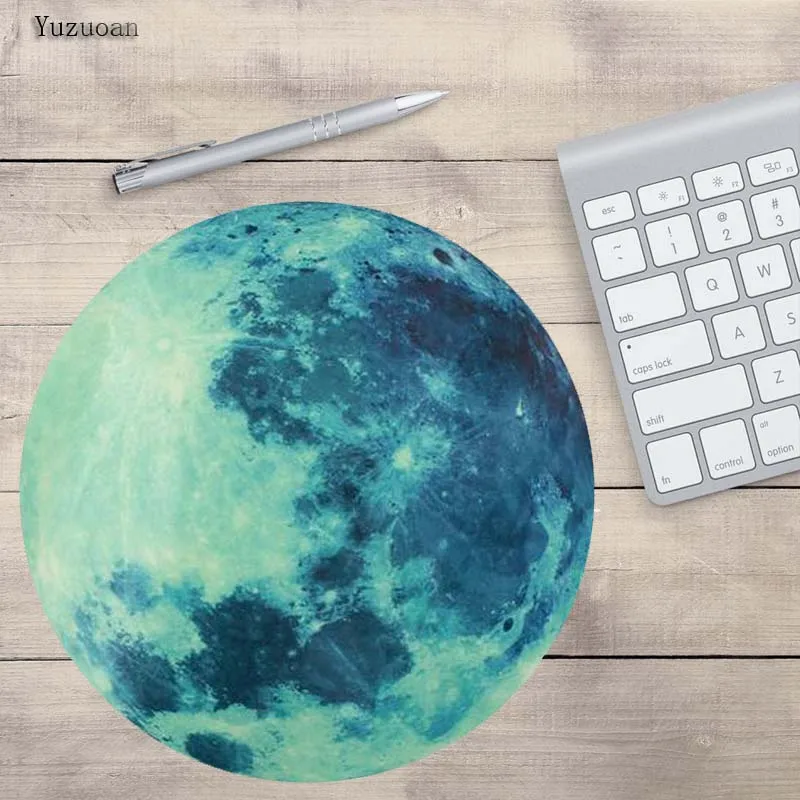 Коврик для мыши Yuzuoan с 3D принтом серии Planet 200x200x2 мм круглый коврик изображением