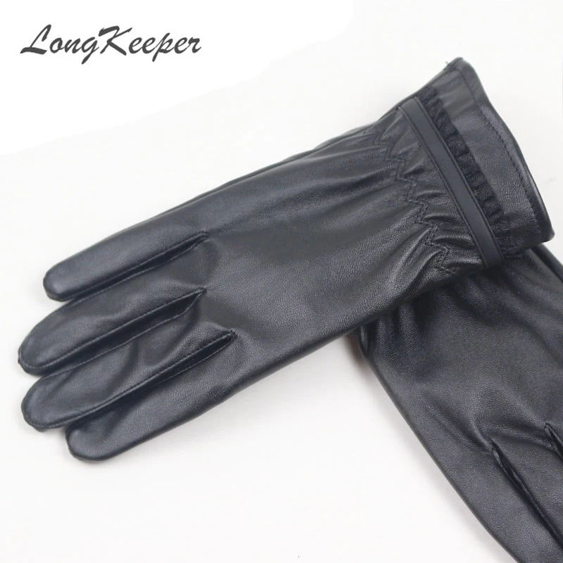 Longkeperer новые кожаные зимние Guantes теплые перчатки из овчины женские кожаные перчатки для вождения предотвращают перчатки от холода для мужчин G273