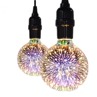 1pcs 3d firework g95 led filament bulbs e27 3d star 7w edison bulb light holiday christmas decoration bar glass shell ac85 265v