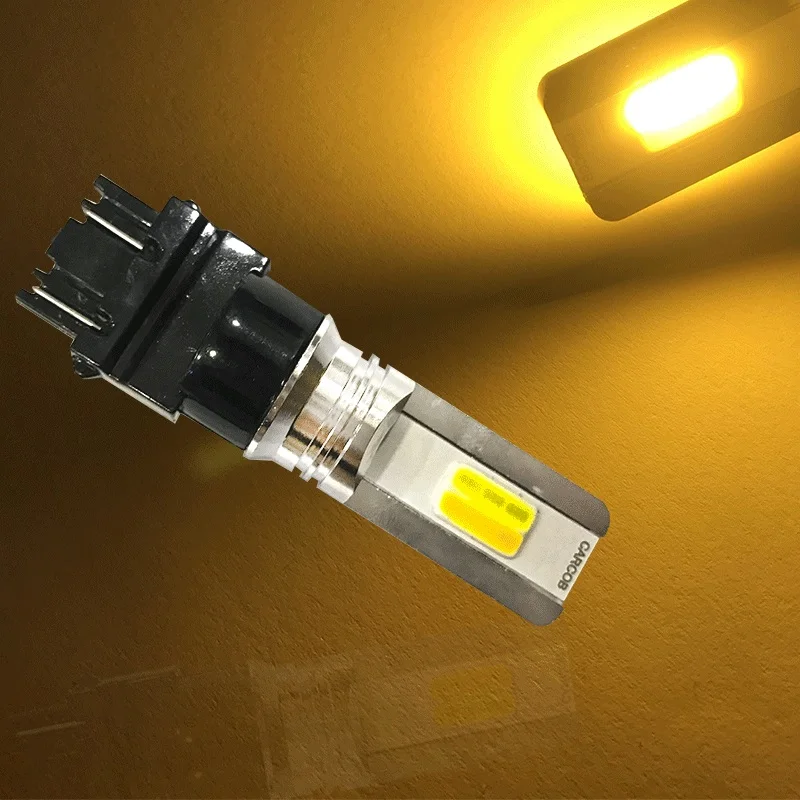 2 шт. светодиодный T20 7443 BAY15D светодиодный лампы 1157 P21/5 Вт R5W T25 3157 COB для автомобильных фар автомобиля светодиодный светильник белый янтарь двойной цвет 12V