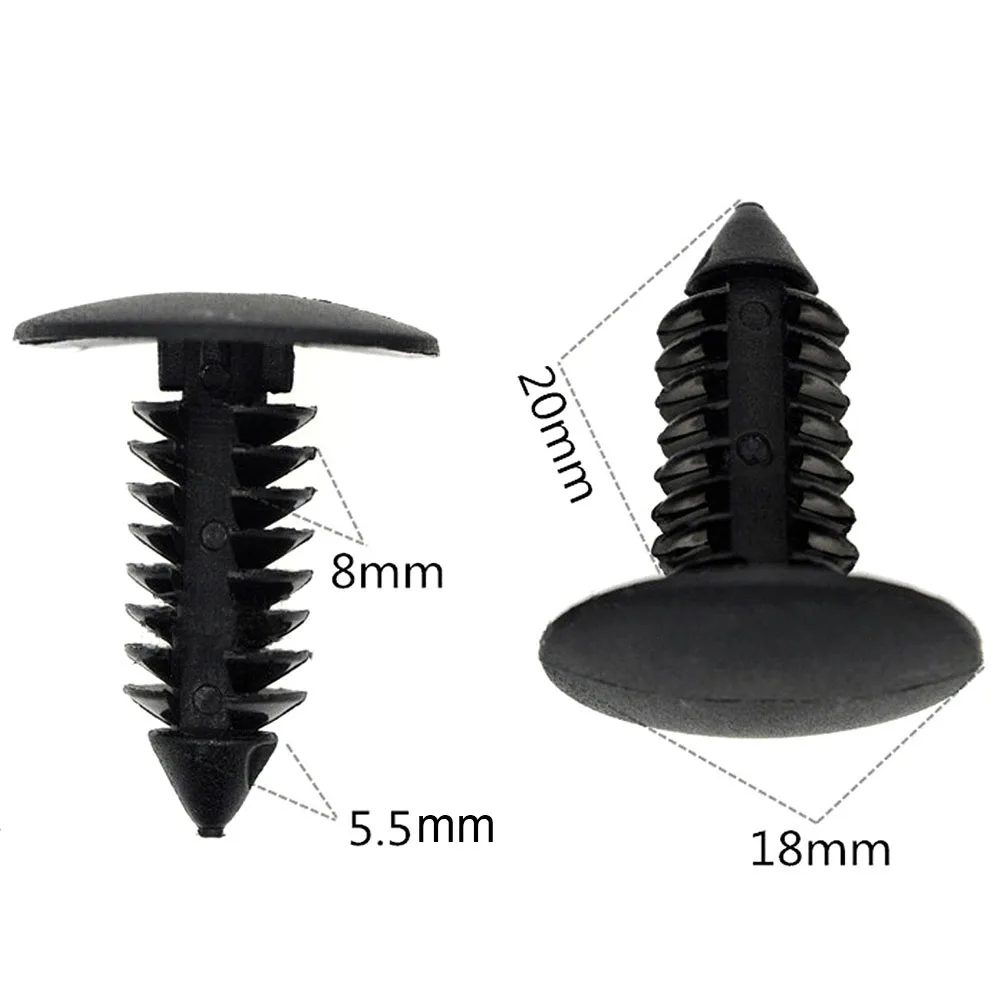 

100 Pcs Plastic Rivets Fasteners 8mm Dia Hole for Car Auto Bumper Fender TD326