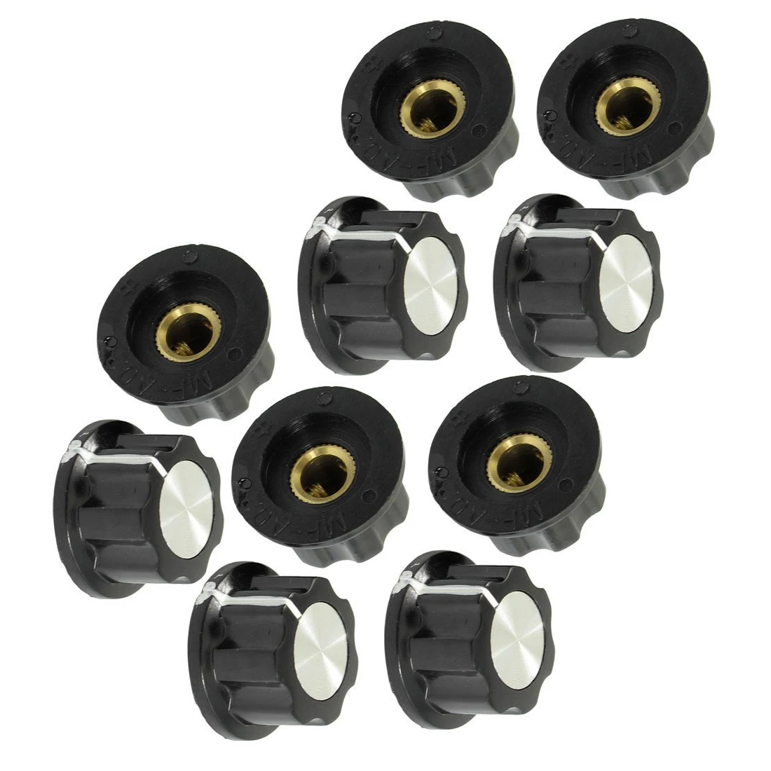 10 шт. 19 мм верхние поворотные ручки для диаметром 6 мм. Вал потенциометра черный|10