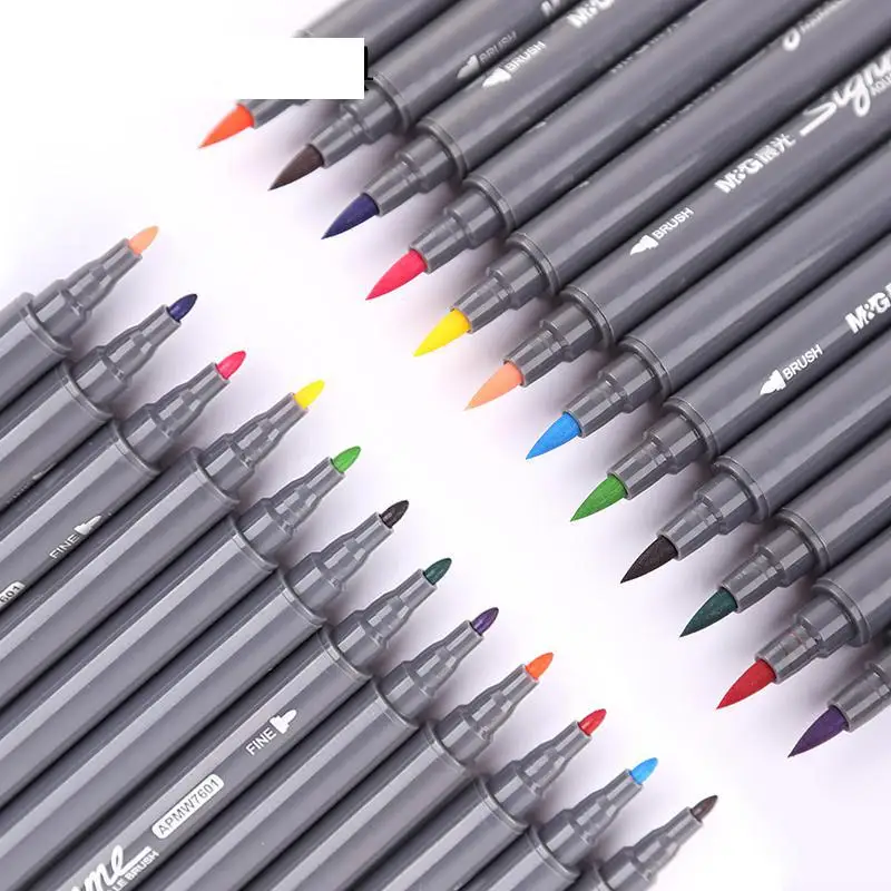 12/18/24 Colors Art Mark Pen Stationery Water Soluble Pen Student Double Headed Color Marker Painting Fine Liner Pens Stylo
