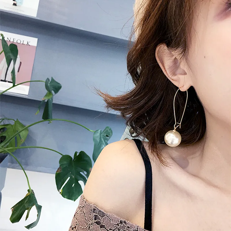 Женские длинные серьги с жемчугом подвеской из натурального жемчуга