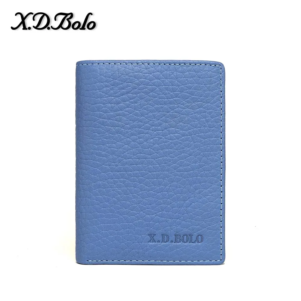 Dark Blue X. D. BOLO кожаный маленький женский кошелек, роскошный бренд, известный Мини Женский кошелек и кошельки, короткий женский кредитный держатель для карт - Цвет: Dark Blue