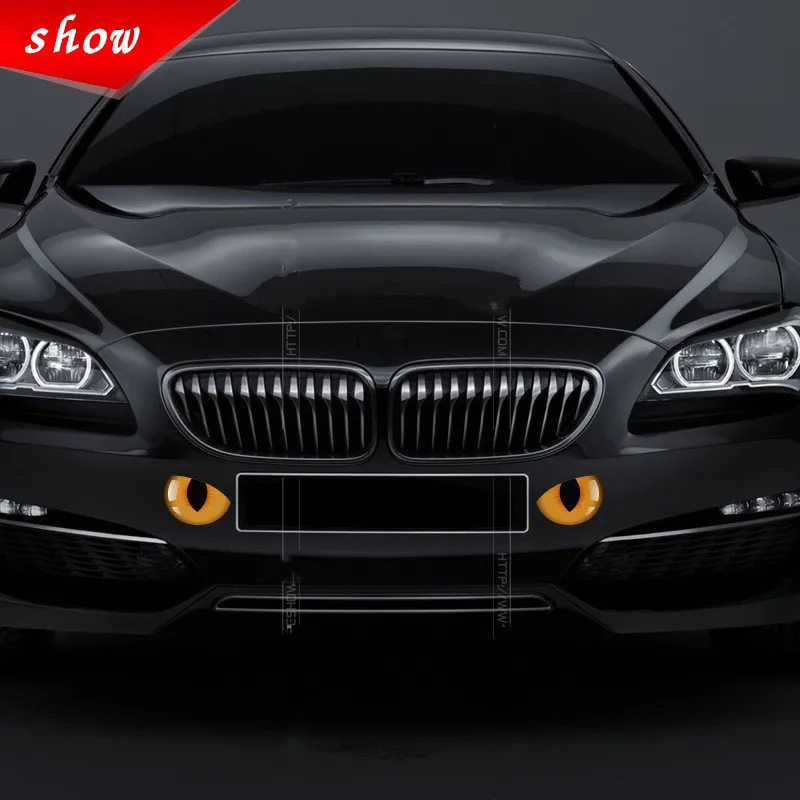 2pcs/pair 3D Cartoon Cat Eyes Car Stickers - Vinyl Decal Cover for Scratched Auto Motorcycle Body - Funny Accessories for Decoration image 5